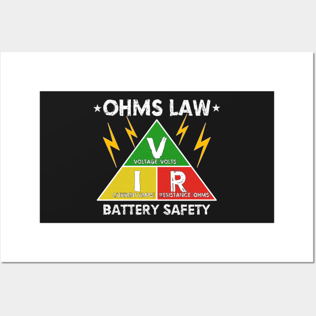 Battery Safety Ohms Law Vaping Gifts For Vapers Wall Art by B89ow